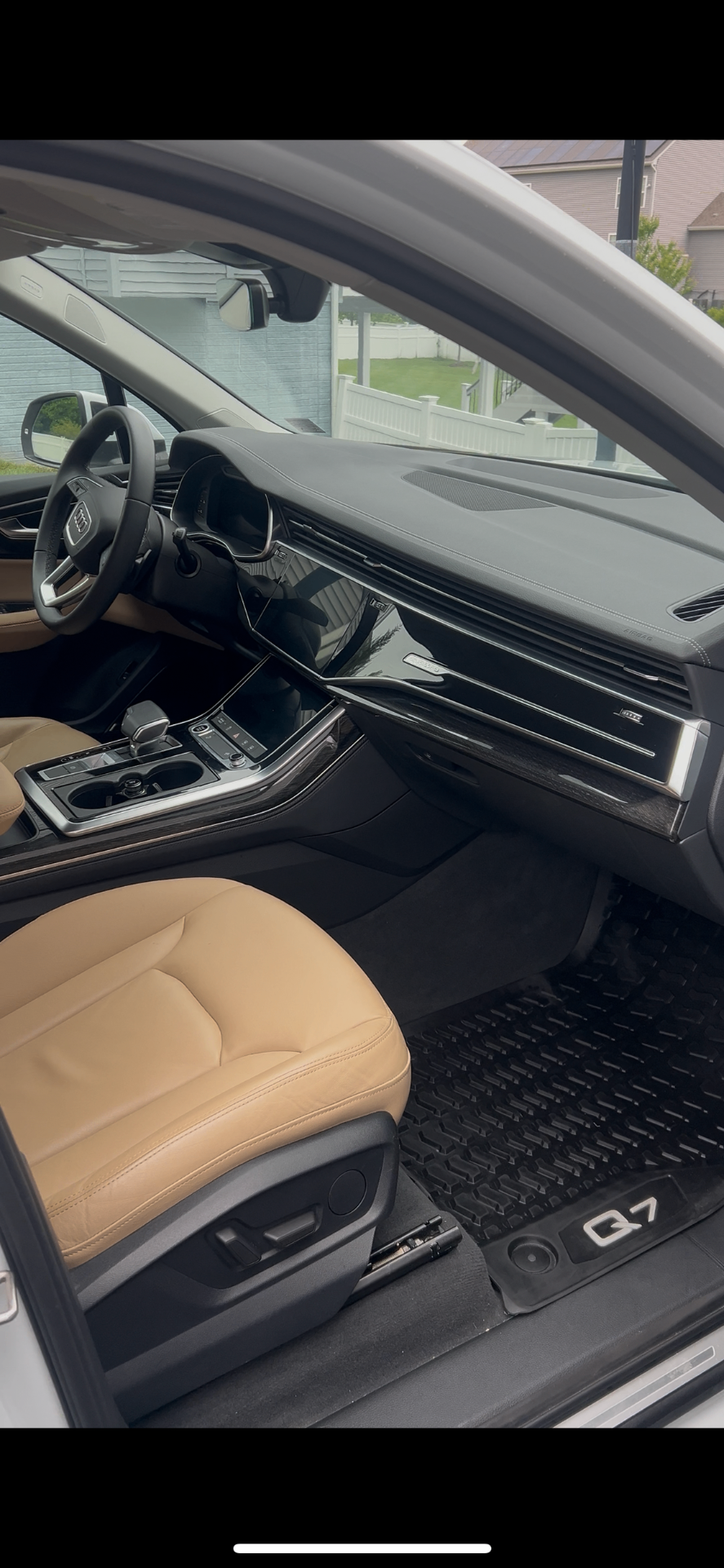 Clean beige Audi passenger interior after detailing